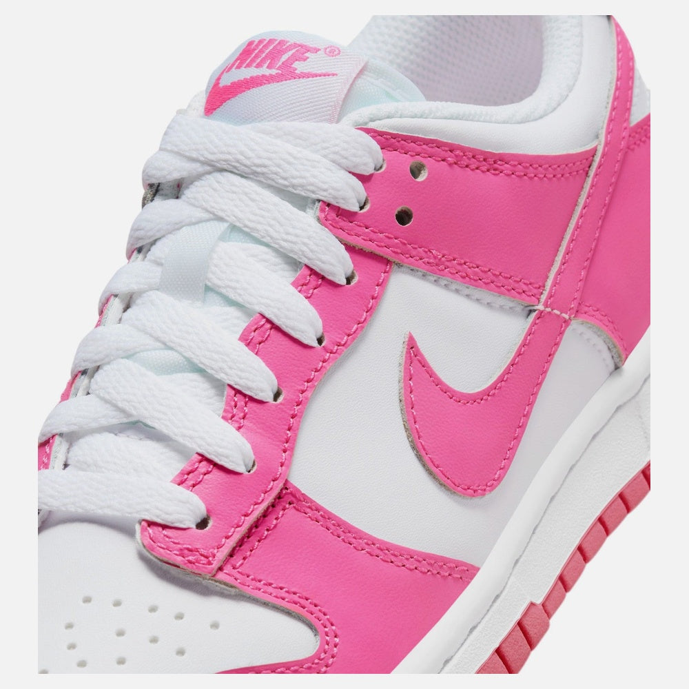 Dunk Low Laser Fushsia Grade School Lifestyle Shoe - White/Laser Fuchsia
