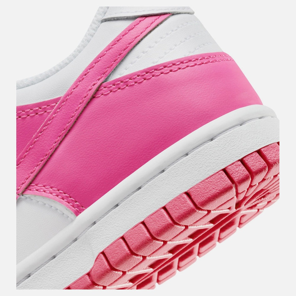 Dunk Low Laser Fushsia Grade School Lifestyle Shoe - White/Laser Fuchsia