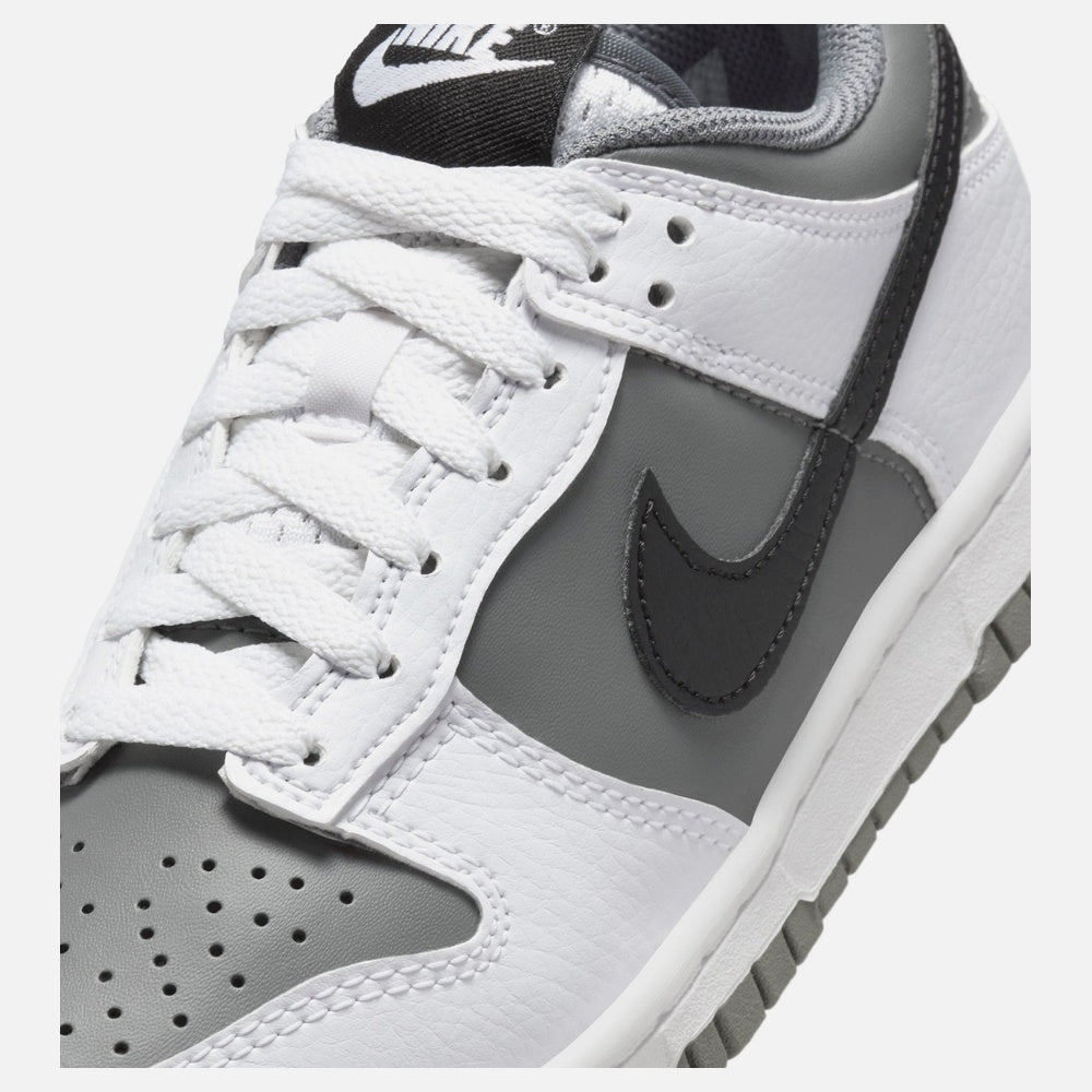 Dunk Low Grade School Lifestyle Shoe - White/Black/Smoke Grey