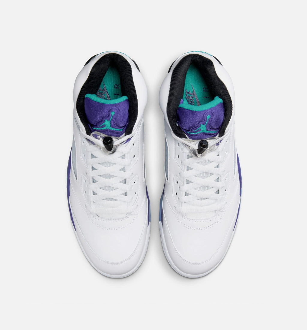 Air Jordan 5 Retro Grape Mens Lifestyle Shoe - White/New Emerald/Grape Ice/Black