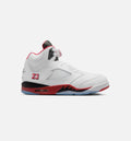 Air Jordan 5 Retro Fire Red Mens Lifestyle Shoe - White/Fire Red/Black