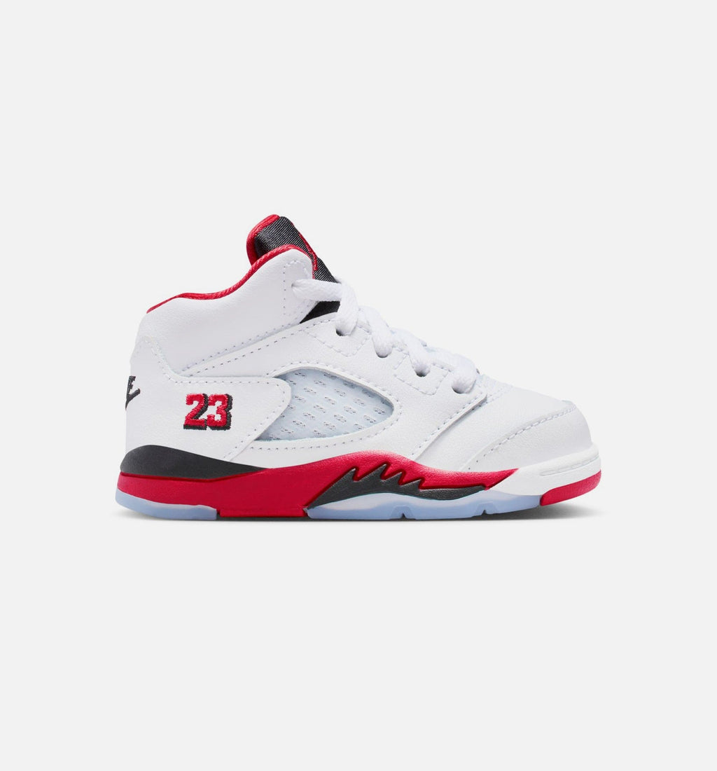 Air Jordan 5 Retro Fire Red Infant Toddler Lifestyle Shoe - Fire Red/White