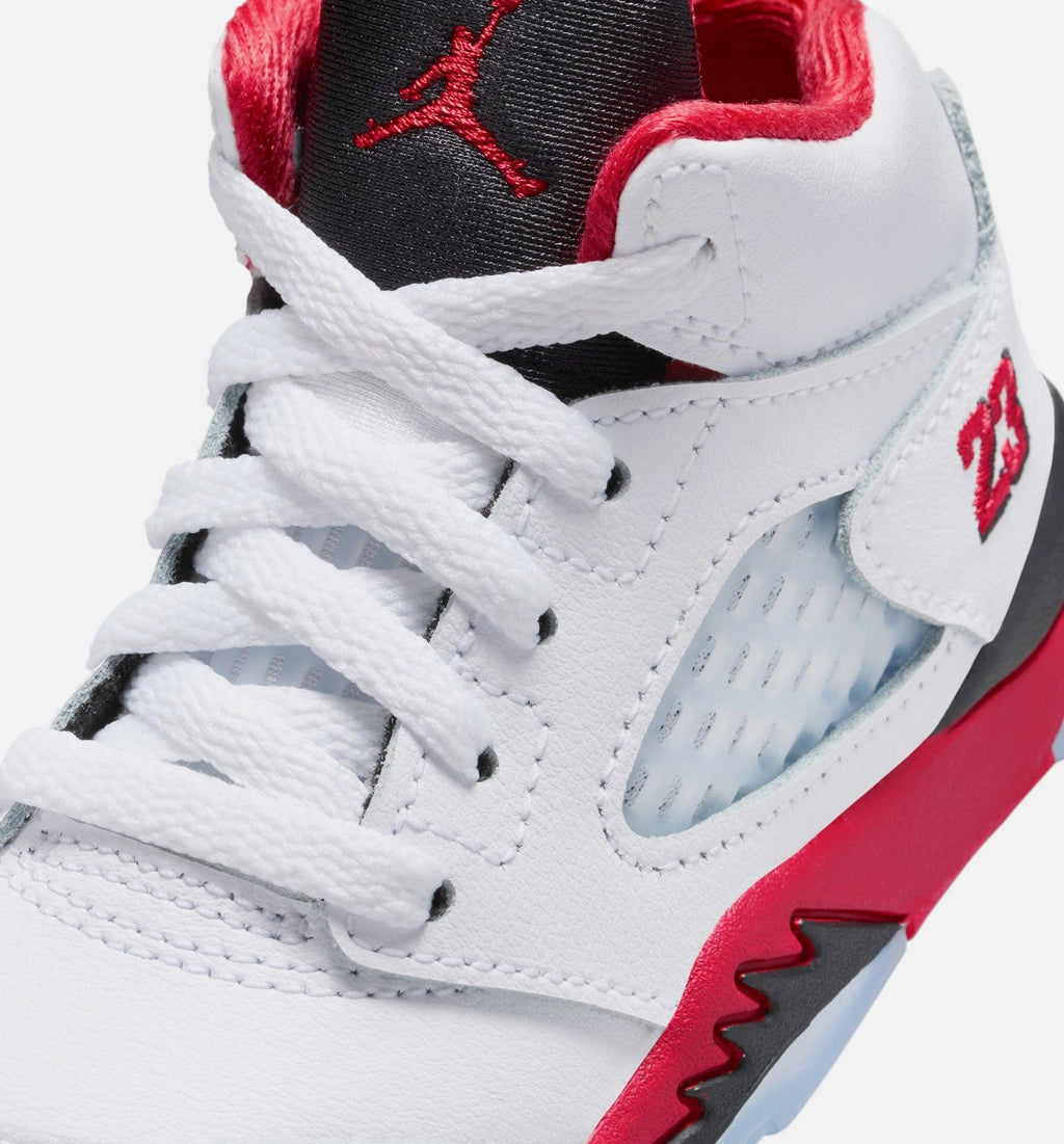 Air Jordan 5 Retro Fire Red Infant Toddler Lifestyle Shoe - Fire Red/White
