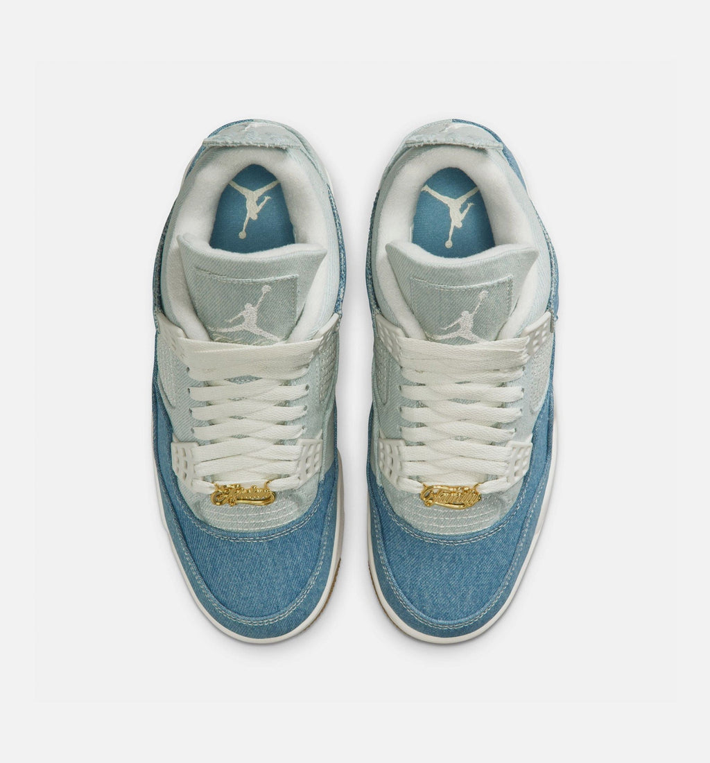 Air Jordan 4 Retro Worn Blue Womens Lifestyle Shoe - Sail/Sail Gum/Light Brown/Worn Blue