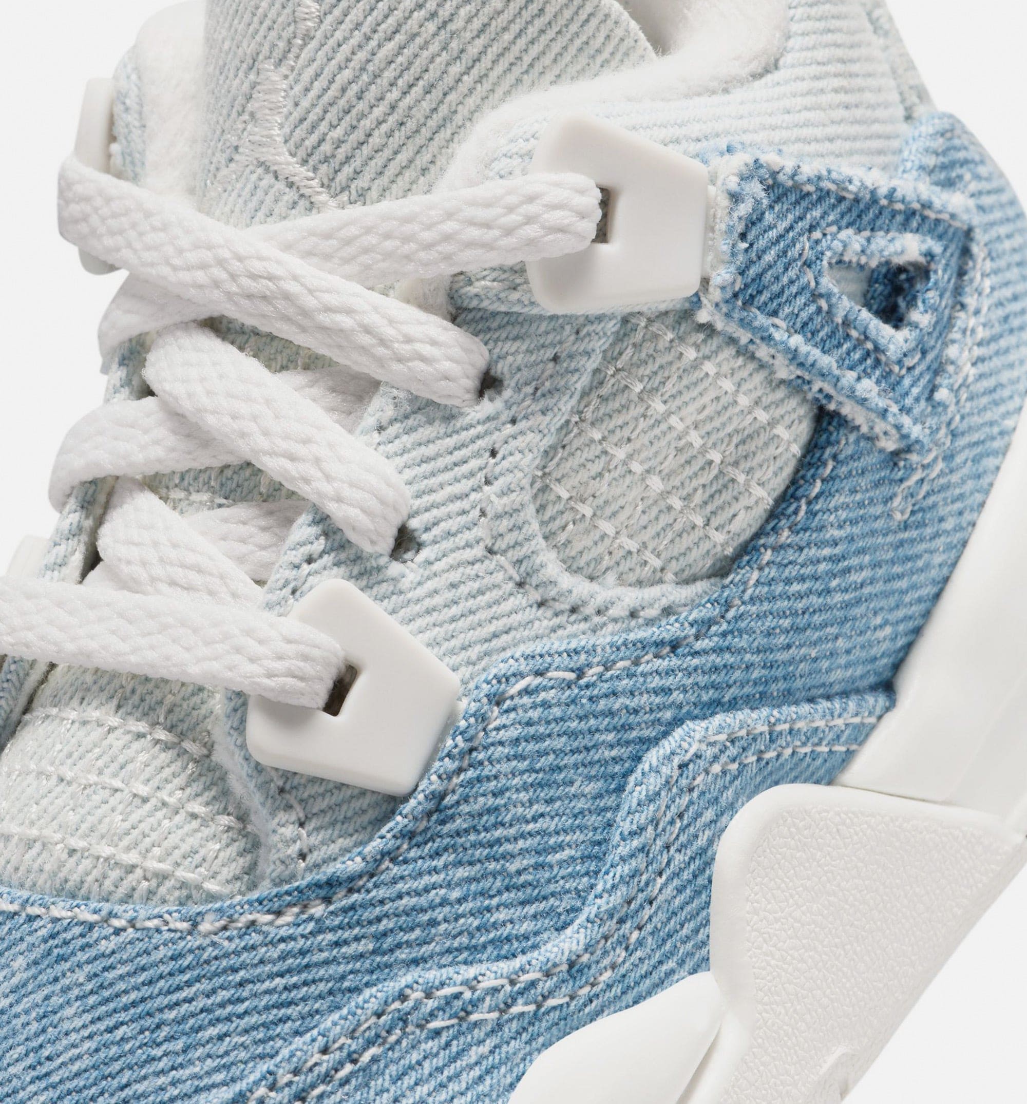 Air Jordan 4 Retro Worn Blue Infant Toddler Lifestyle Shoe - Sail/Worn Blue/Metallic Gold