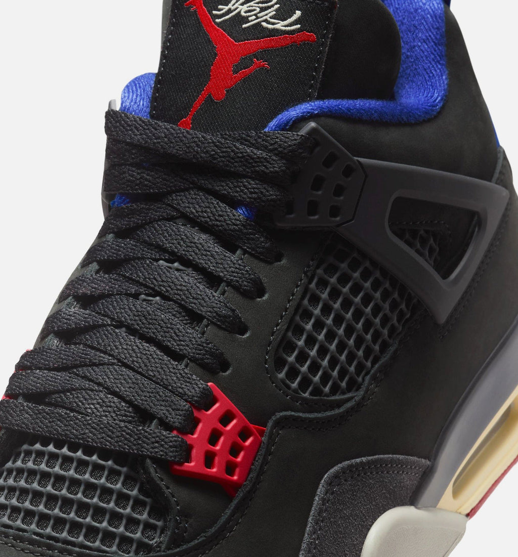 Air Jordan 4 Retro Rare Air Mens Lifestyle Shoe - Black/Fire Red/Deep Royal Blue