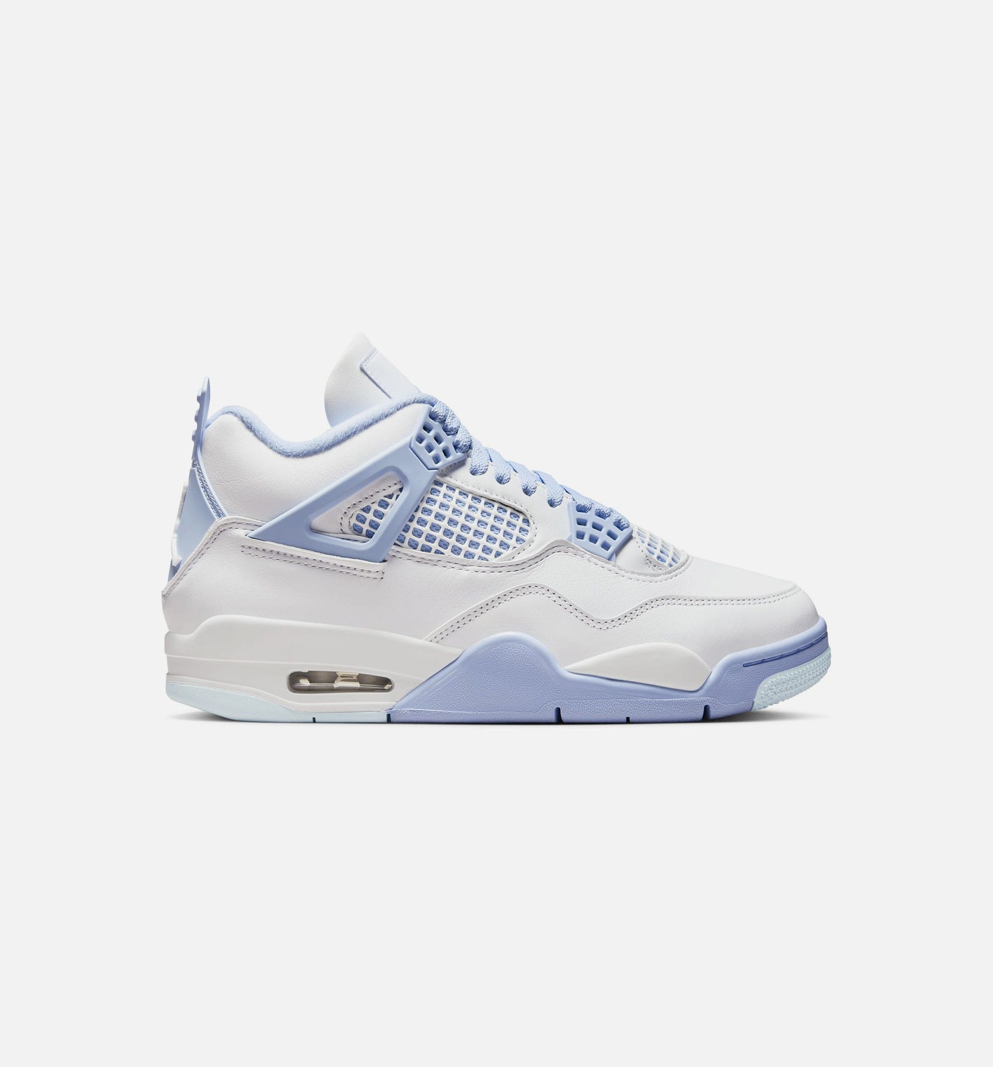 Air Jordan 4 Retro Aluminum Womens Lifestyle Shoe - White/Aluminum/Blue Tint/Oil Green