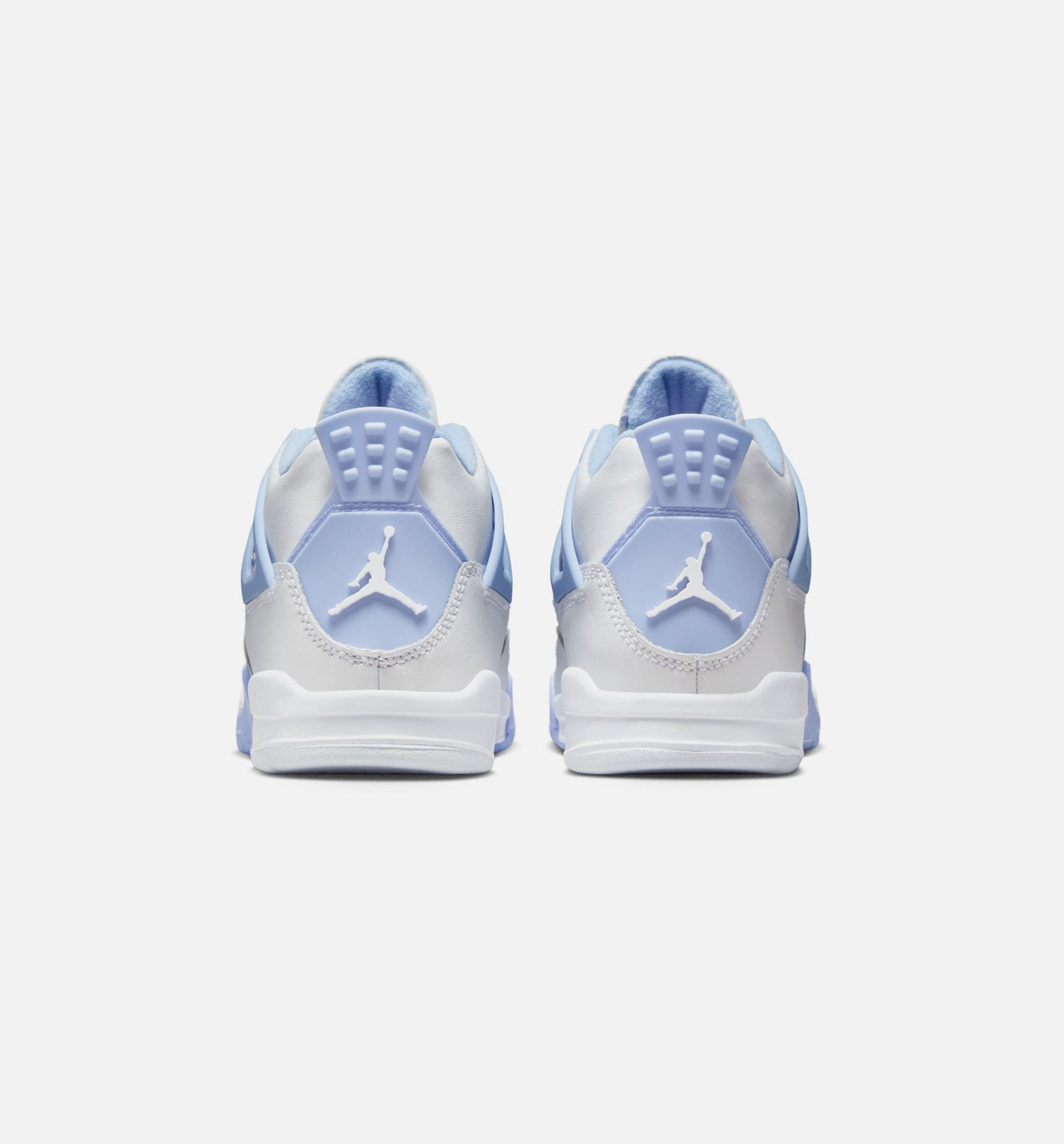 Air Jordan 4 Retro Aluminum Preschool Lifestyle Shoe - White/Aluminum/Blue Tint/Oil Green