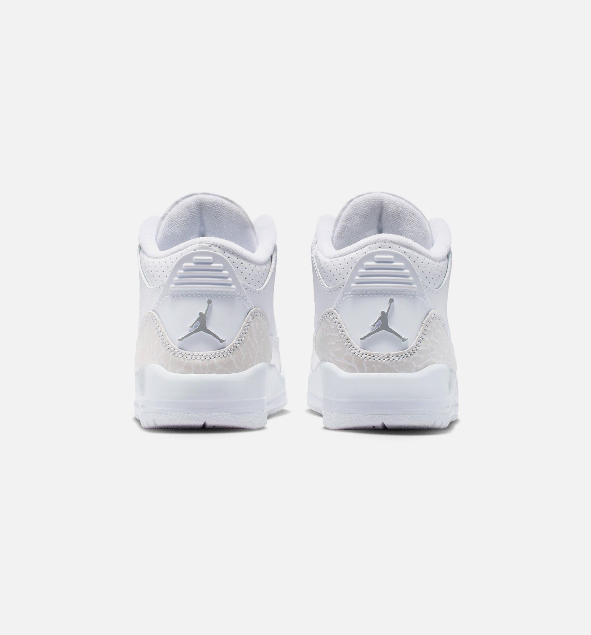 Air Jordan 3 Retro White and Silver Preschool Lifestyle Shoe - White/Metallic Silver Free Shipping