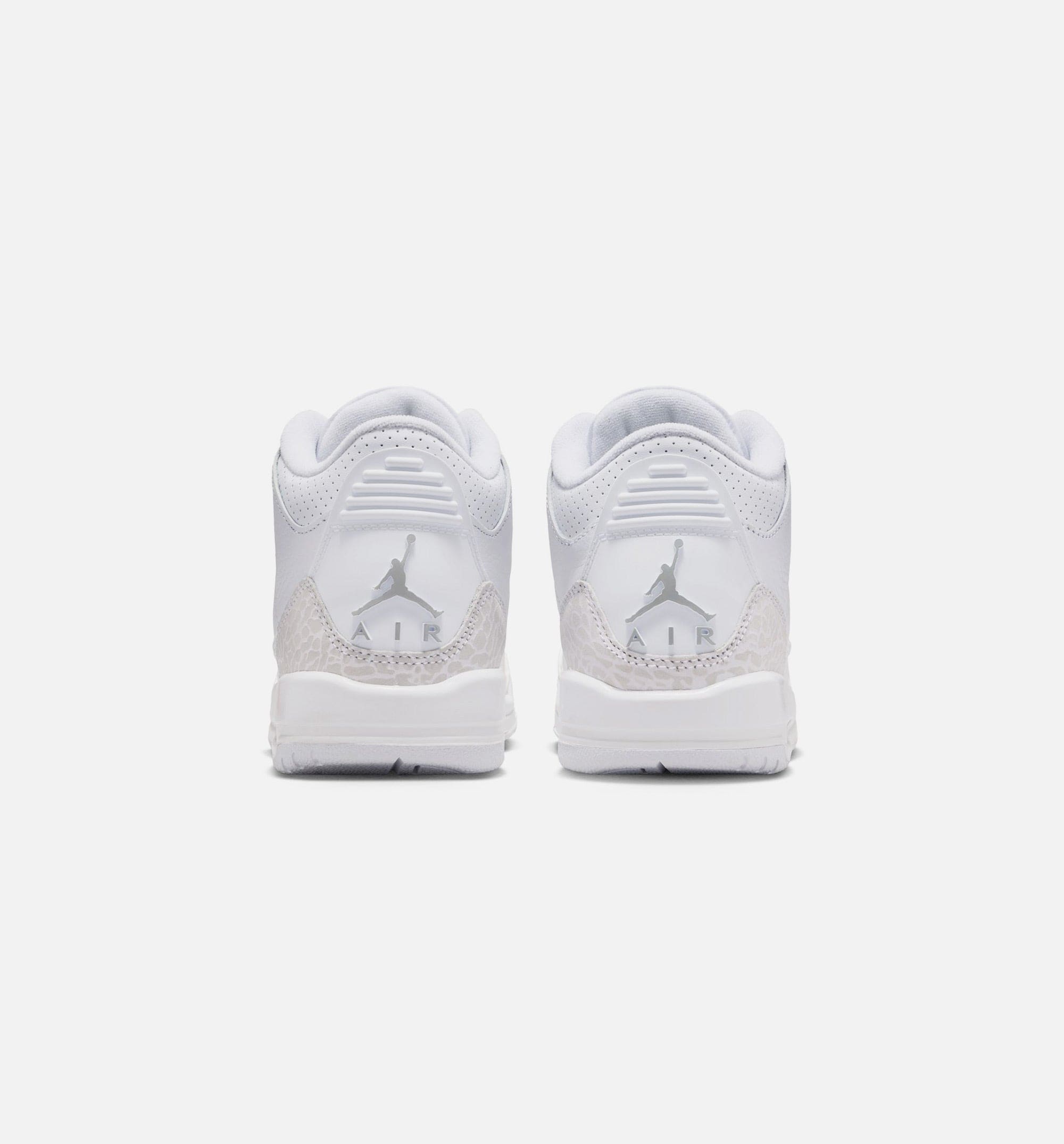 Air Jordan 3 Retro White And Silver Grade School Lifestyle Shoe - White/Metallic Silver Free Shipping