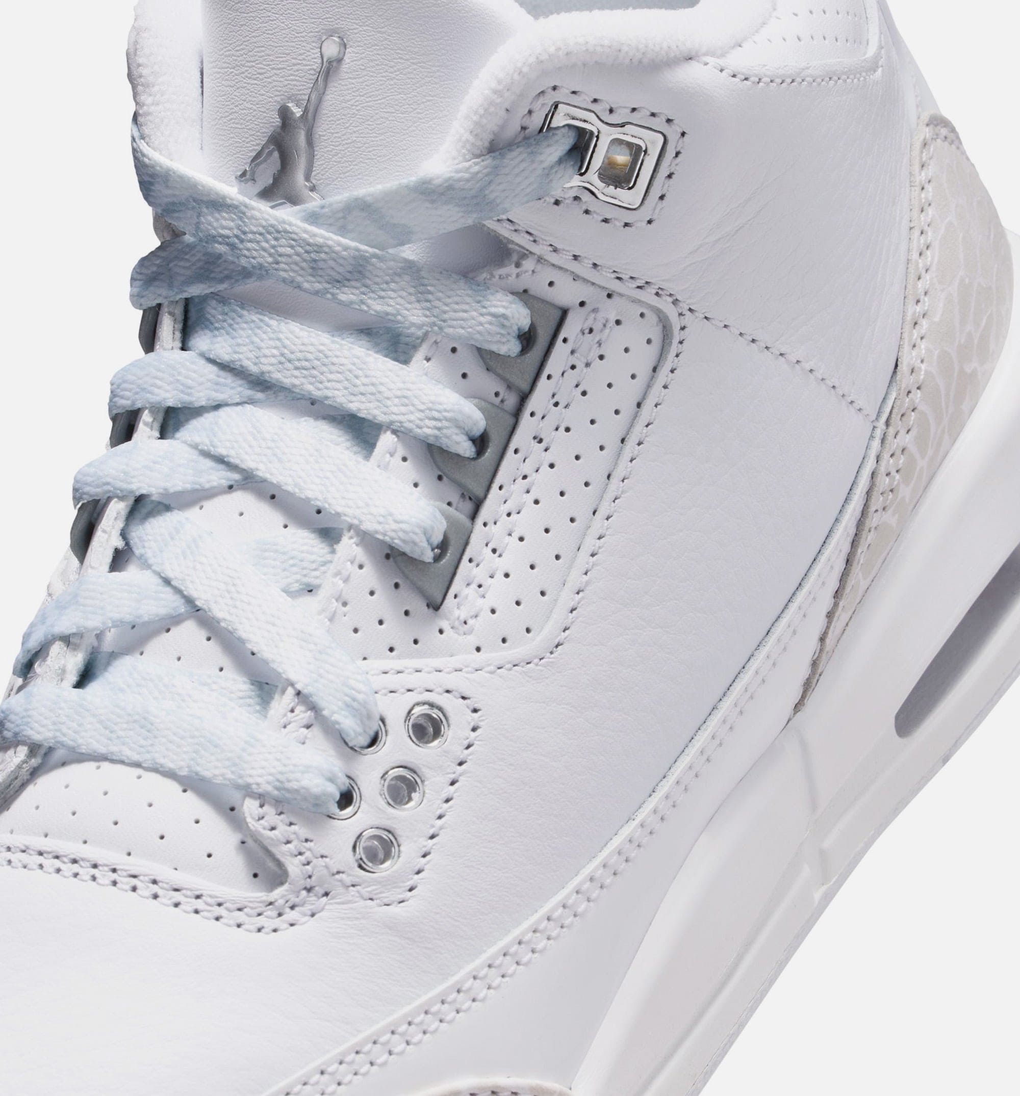 Air Jordan 3 Retro White And Silver Grade School Lifestyle Shoe - White/Metallic Silver Free Shipping